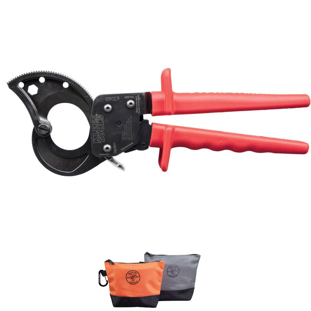Klein Tools 63060 Ratcheting Cable Cutter with Free Stand up Zipper Bags from Columbia Safety